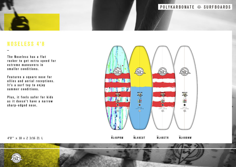 Pukas Surf PKS Polykarbonate Surfboards Noseless 4'8