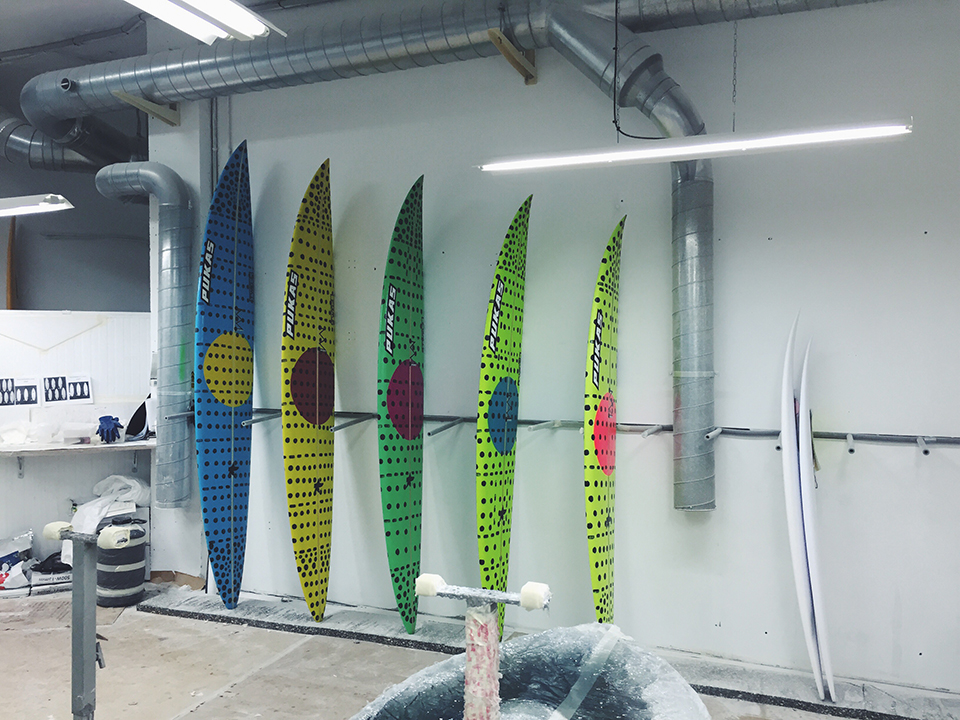 The quiver that Aritz surfed that big day at Puerto Escondido (Mexico)
