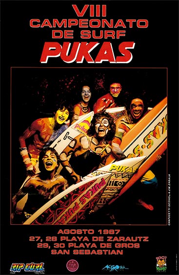 Pukas Surf VIII Surf Contest Poster 1987 Gros Zarautz