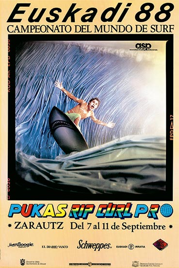 Pukas Surf Pukas Pro Surf Contest Poster 1988 Zarautz