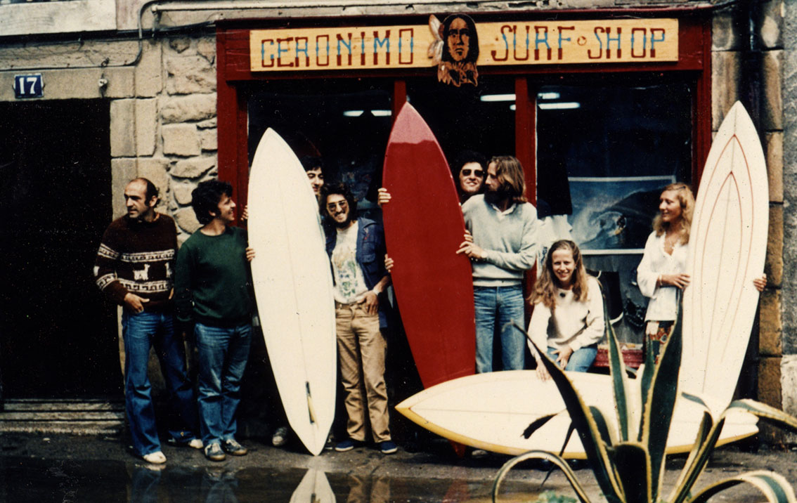 Pukas Surf Opening of Geronimo Surf Shop in Zarautz 1977